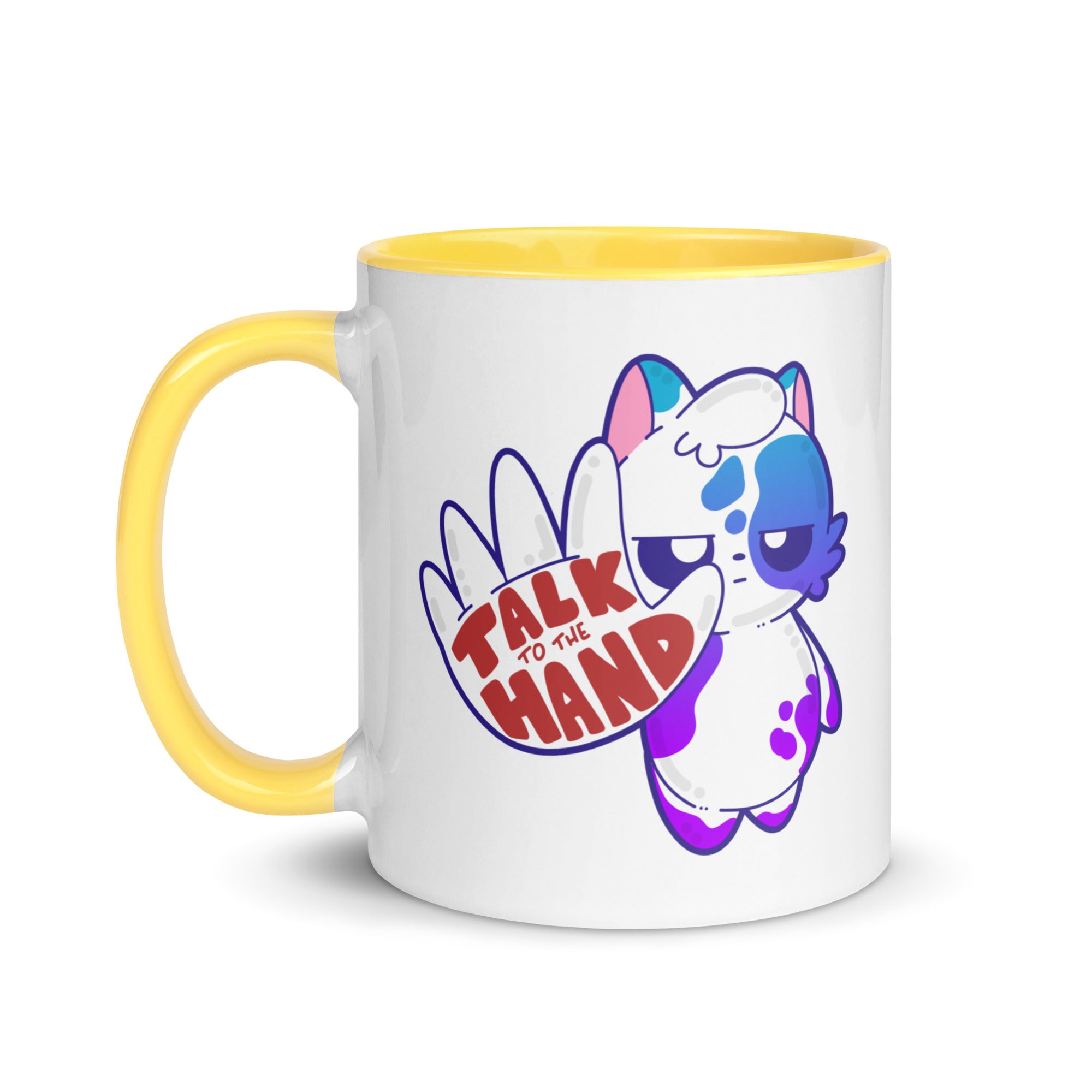 TALK TO THE HAND - Mug With Color Inside - ChubbleGumLLC