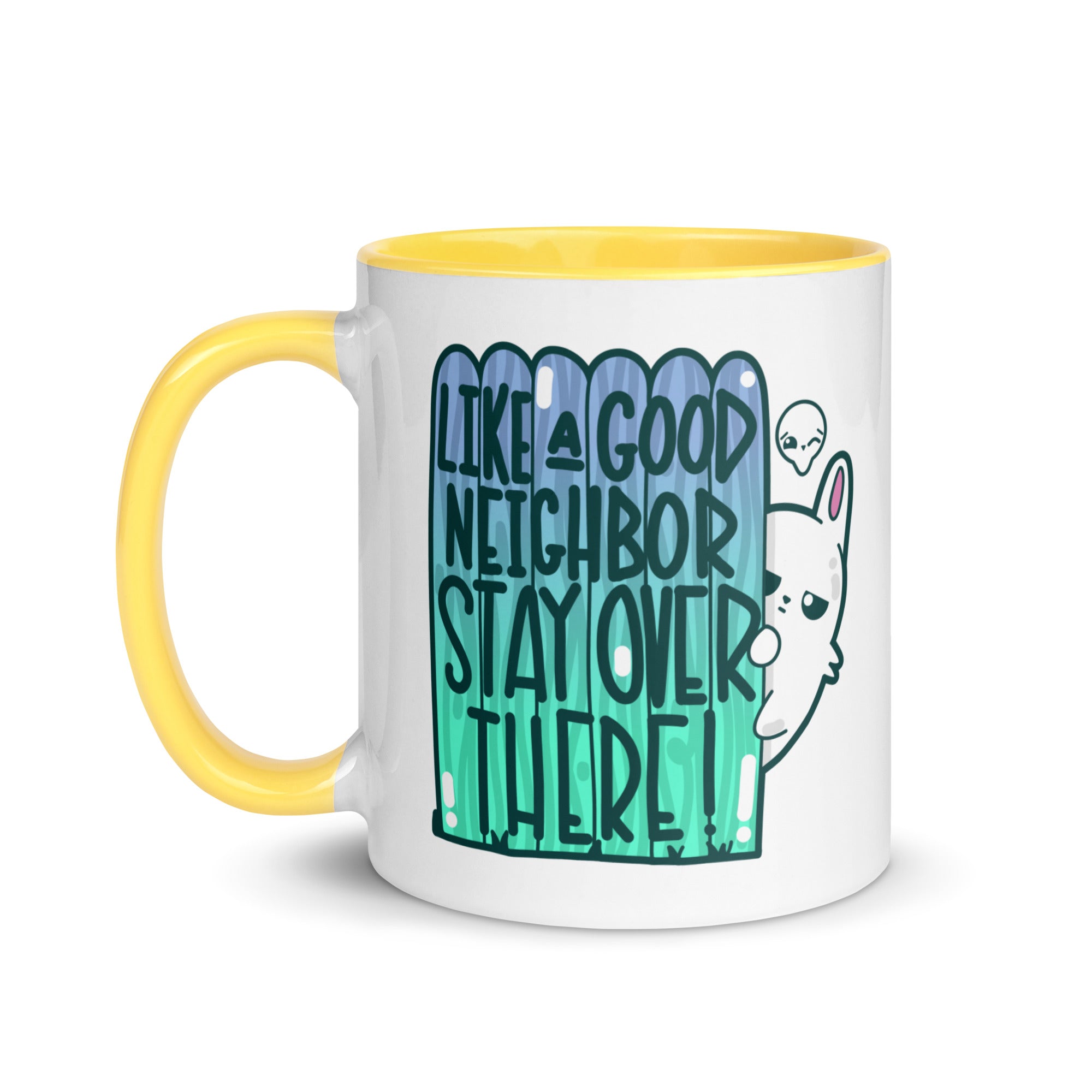 LIKE A GOOD NEIGHBOR - Mug With Color Inside - ChubbleGumLLC