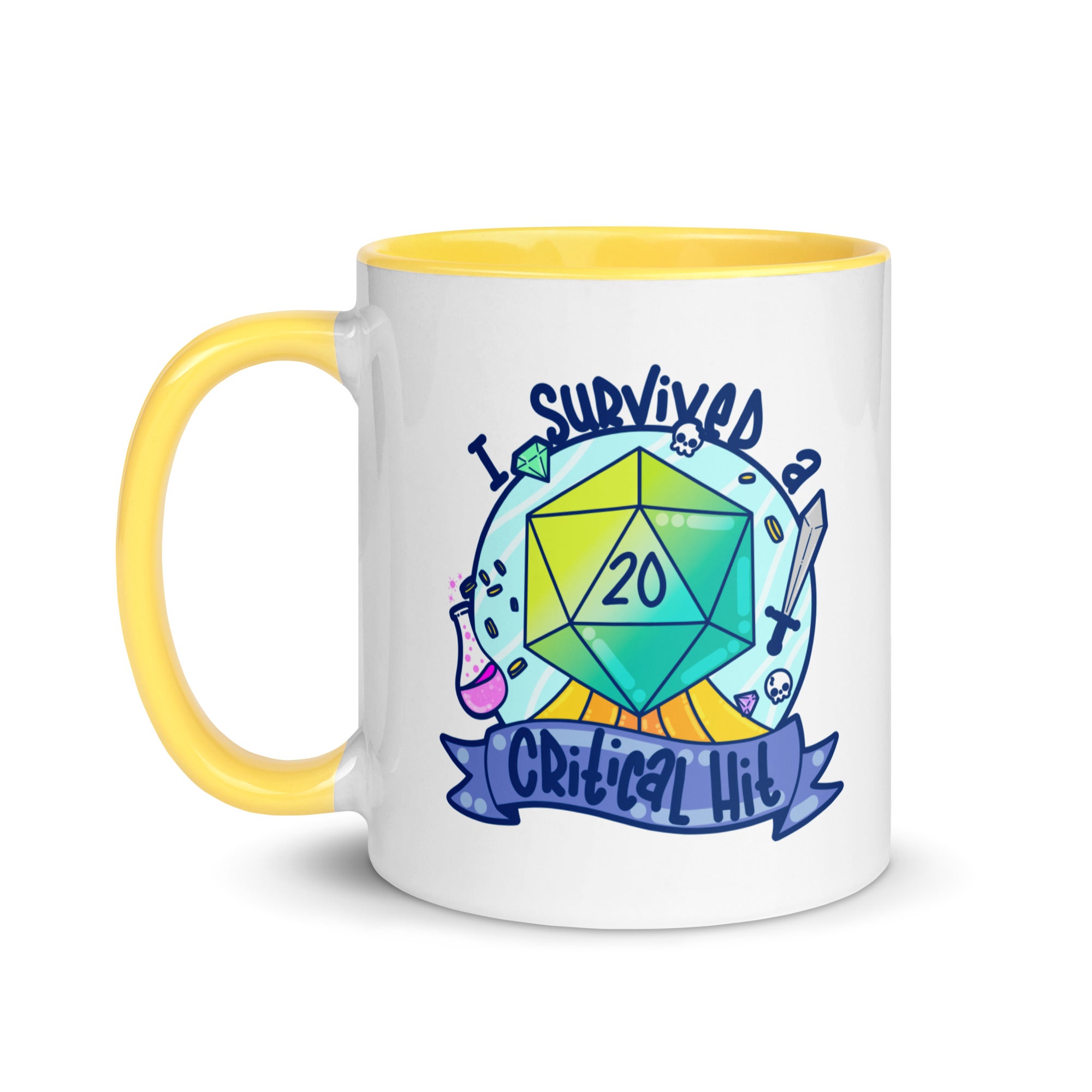 I SURVIVED A CRITICAL HIT - Mug With Color Inside - ChubbleGumLLC