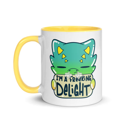 I AM A FREAKING DELIGHT - Mug with Color Inside - ChubbleGumLLC