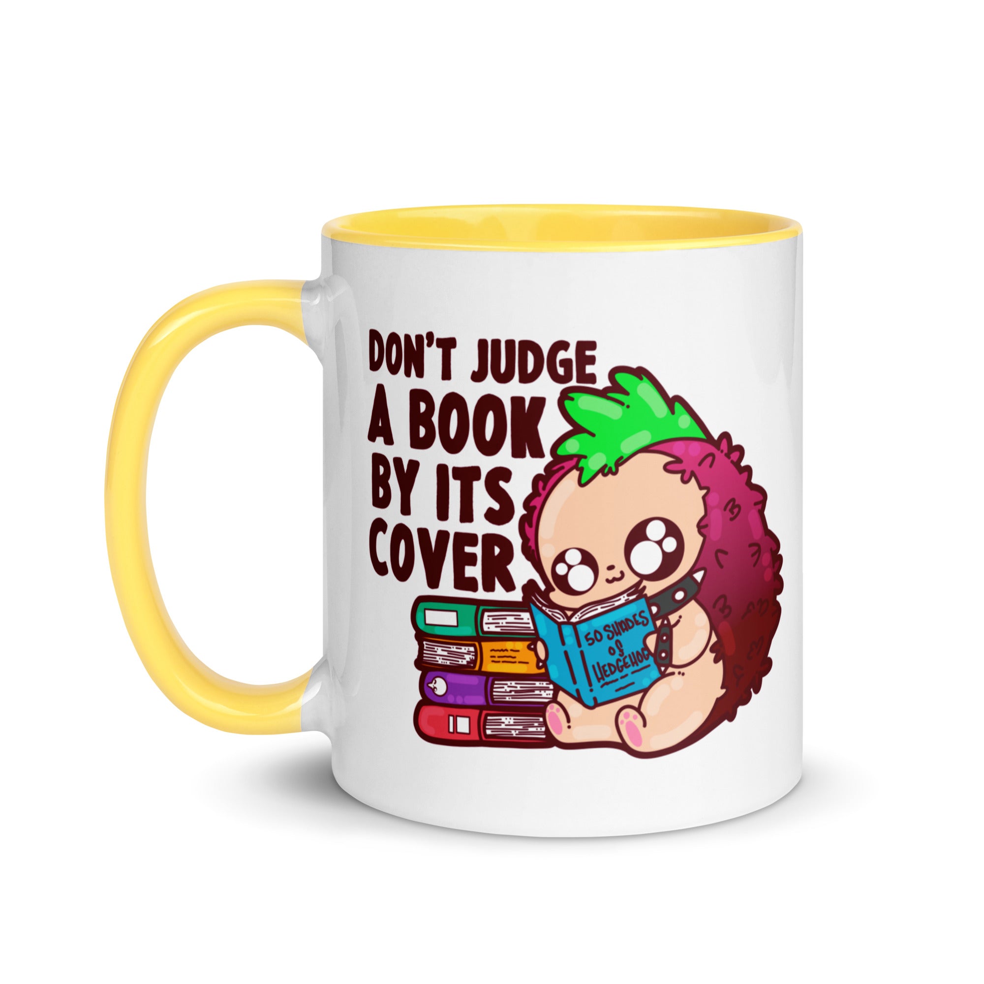 DONT JUDGE A BOOK - Mug with Color Inside - ChubbleGumLLC