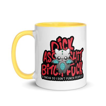 I SWEAR SO I DONT PUNCH PEOPLE - Mug with Color Inside - ChubbleGumLLC