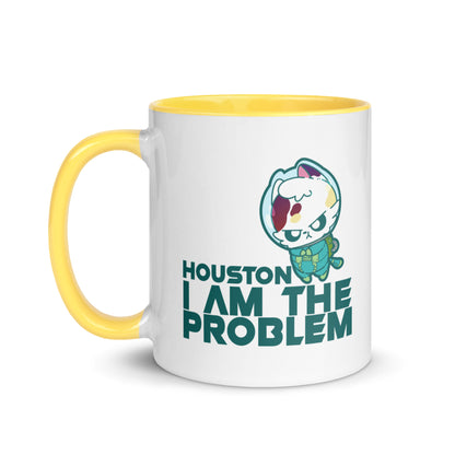 HOUSTON I AM THE PROBLEM - Mug with Color Inside - ChubbleGumLLC