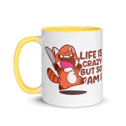 LIFE IS CRAZY BUT SO AM I - Mug With Color Inside - ChubbleGumLLC