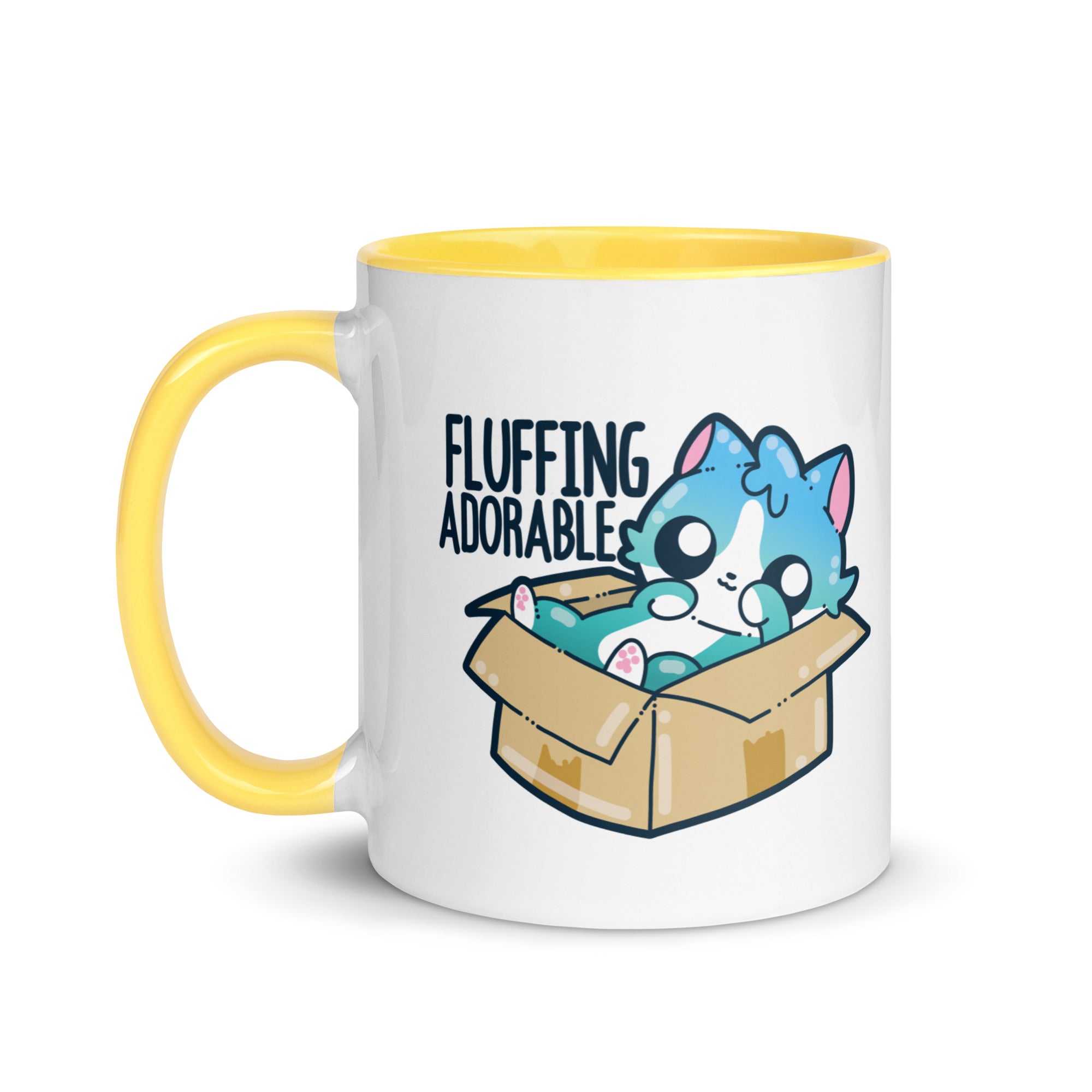 FLUFFING ADORABLE - Mug with Color Inside - ChubbleGumLLC