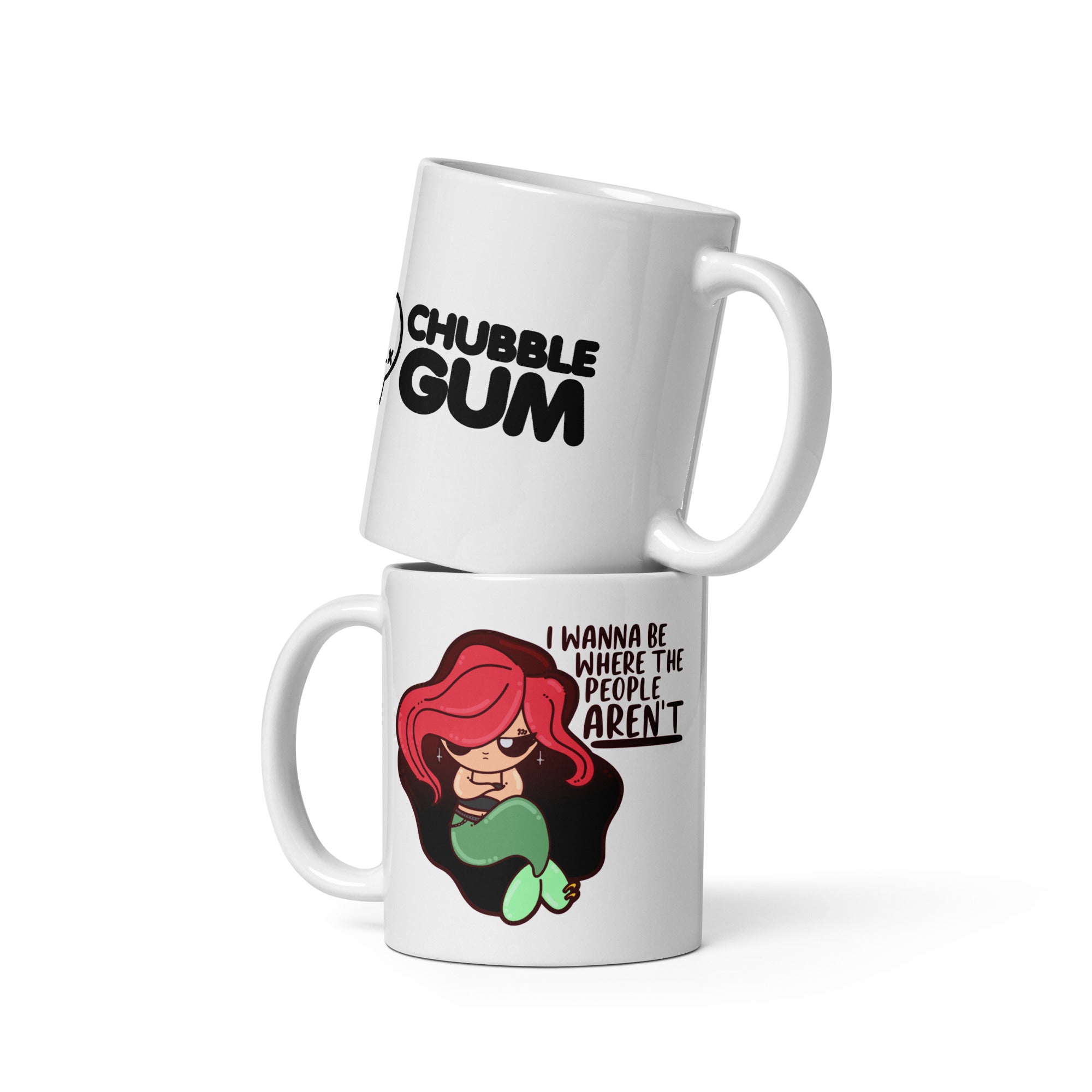 I WANNA BE WHERE THE PEOPLE ARENT - Coffee Mug - ChubbleGumLLC