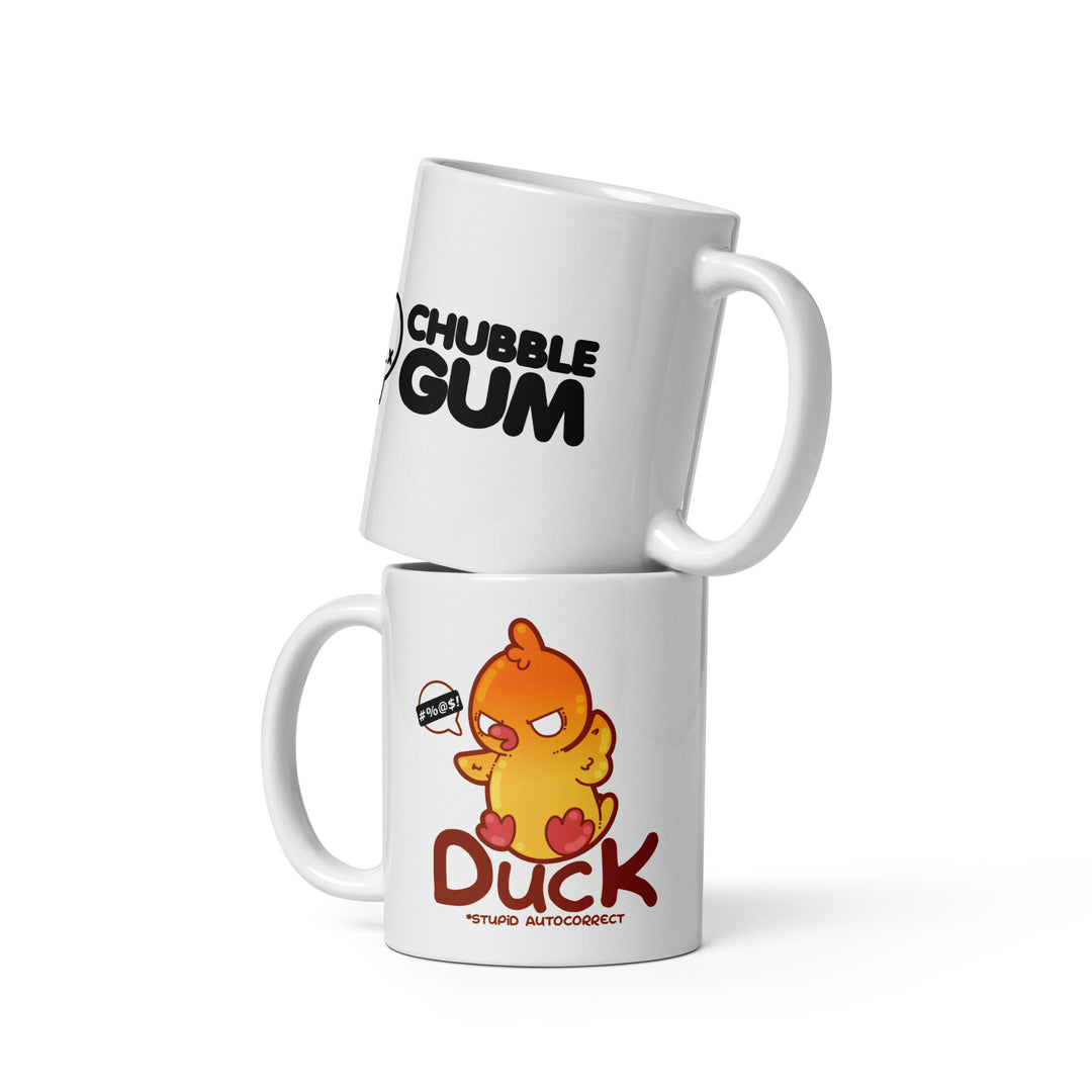 DUCK STUPID AUTOCORRECT - Coffee Mug - ChubbleGumLLC