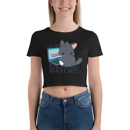 100 % THAT BITCH - Crop Tee - ChubbleGumLLC