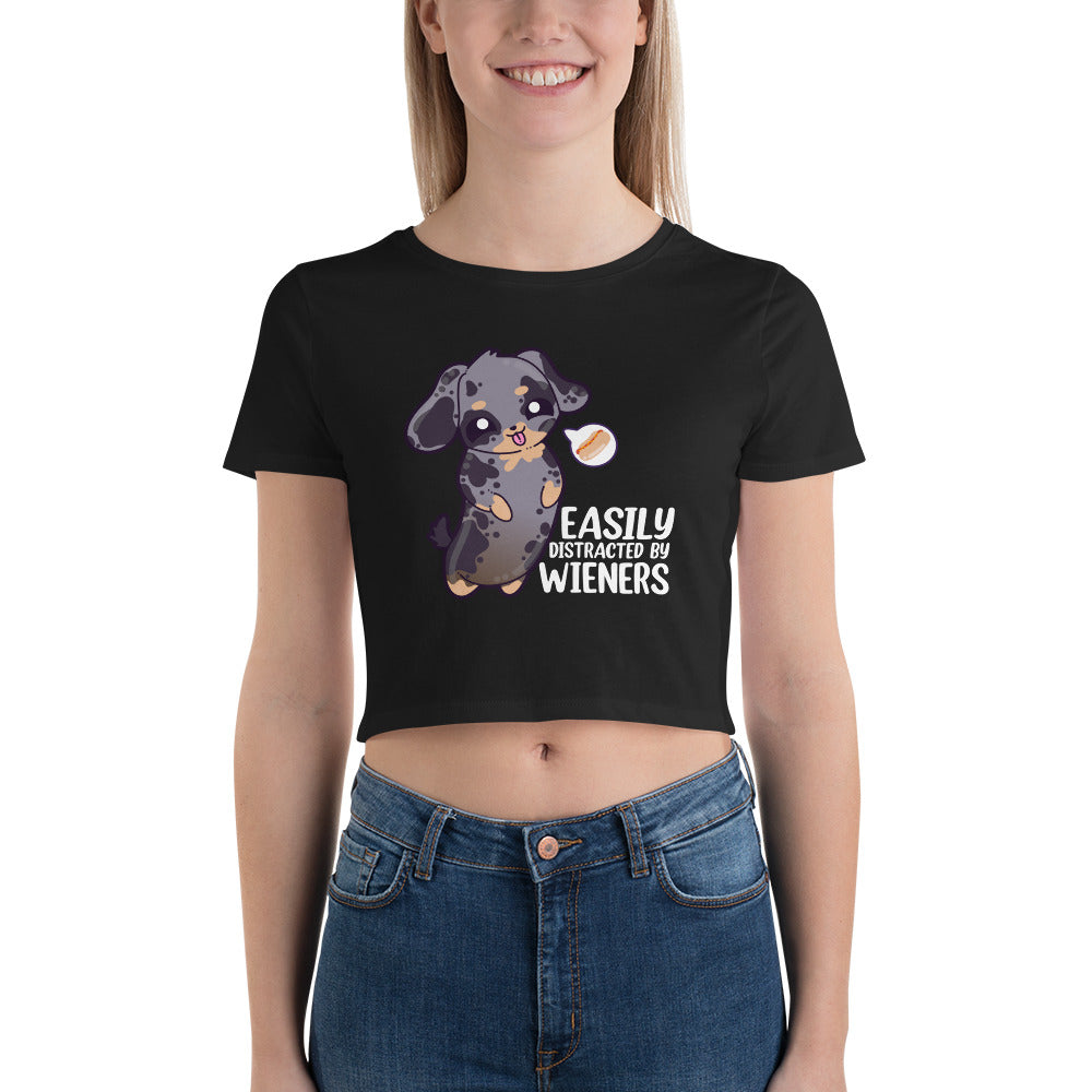 EASILY DISTRACTED BY WEINERS - Modded Cropped Tee - ChubbleGumLLC