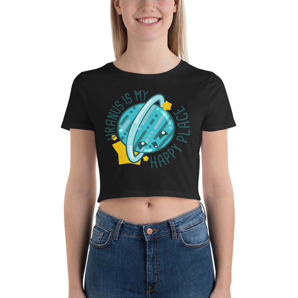 URANUS IS MY HAPPY PLACE - Cropped Tee - ChubbleGumLLC