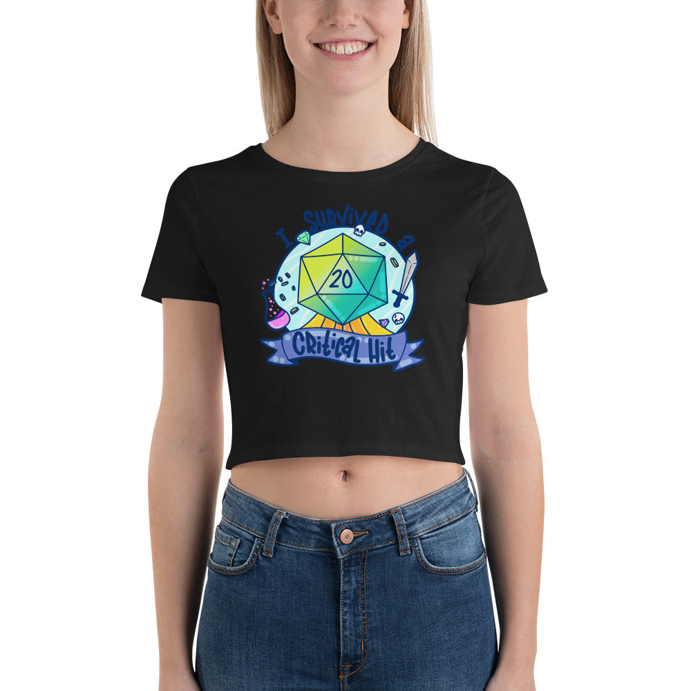 I SURVIVED A CRITICAL HIT - Cropped Tee - ChubbleGumLLC