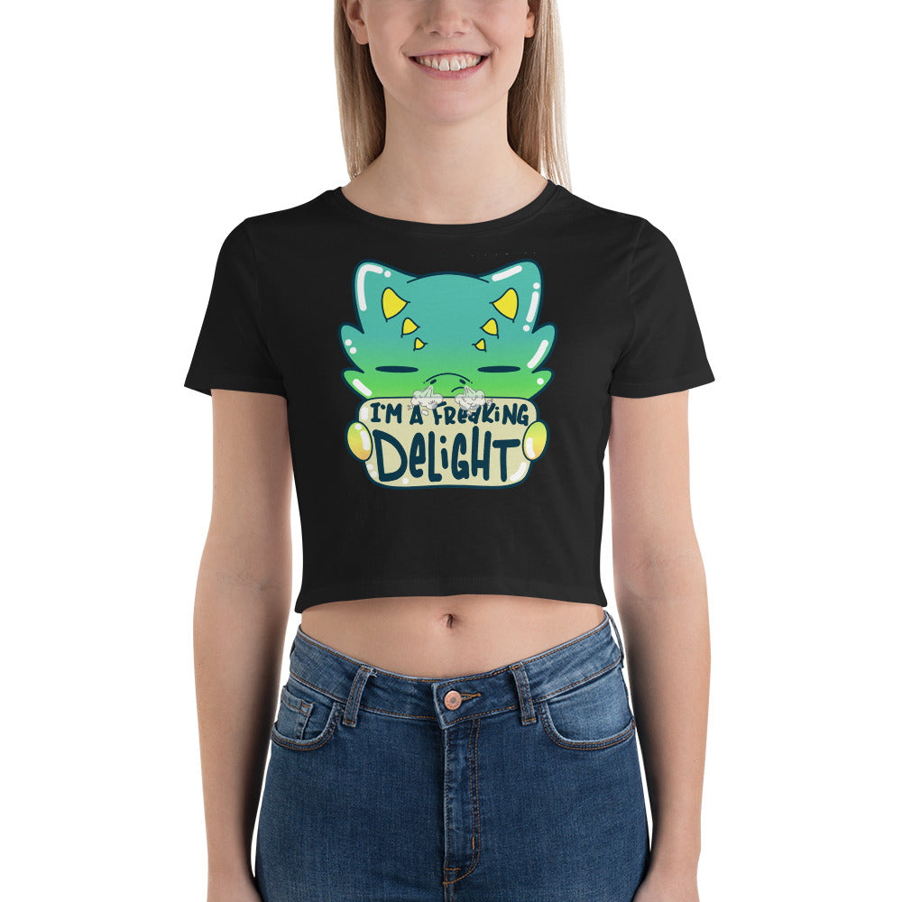 I AM A FREAKING DELIGHT - Crop Tee - ChubbleGumLLC