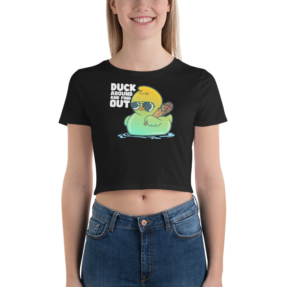 DUCK AROUND AND FIND OUT - Modified Cropped Tee - ChubbleGumLLC