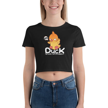 DUCK STUPID AUTOCORRECT - Modified Cropped Tee - ChubbleGumLLC