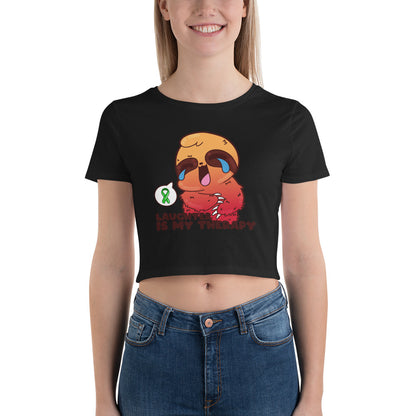 LAUGHTER IS MY THERAPY - Cropped Tee - ChubbleGumLLC