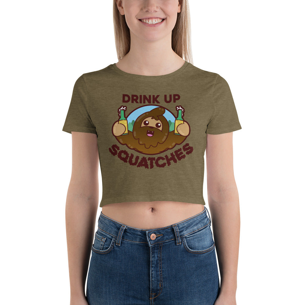 DRINK UP SQUATCHES - Cropped Tee - ChubbleGumLLC