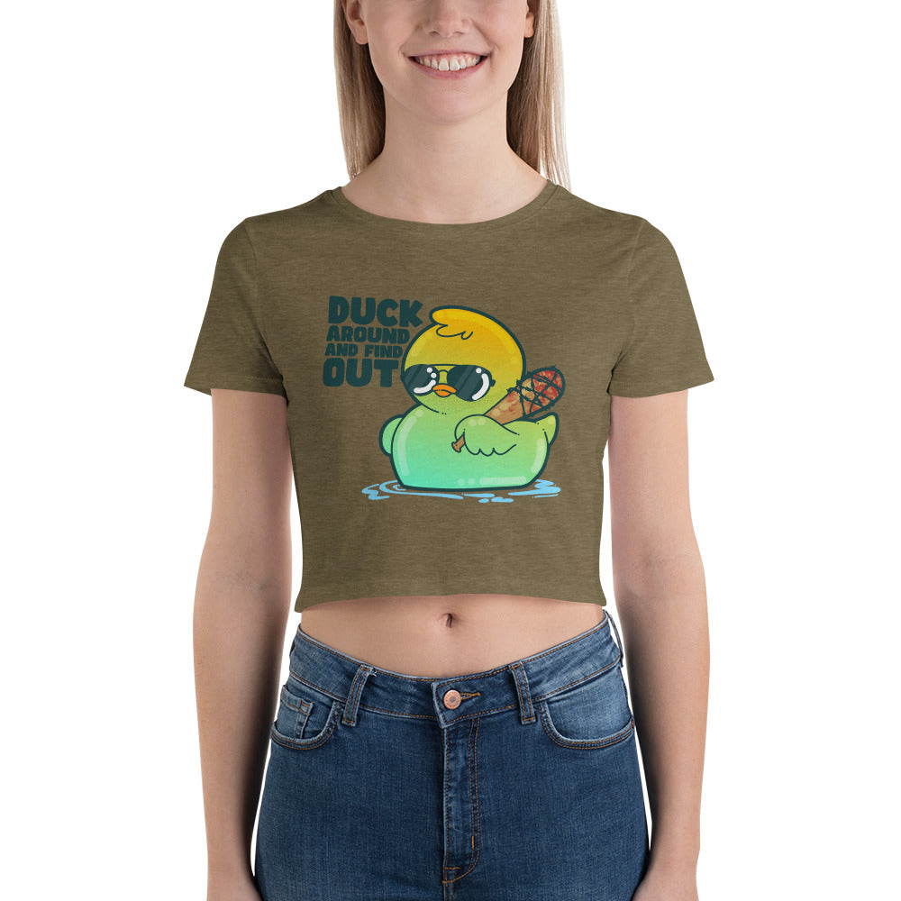 DUCK AROUND AND FIND OUT - Cropped Tee - ChubbleGumLLC
