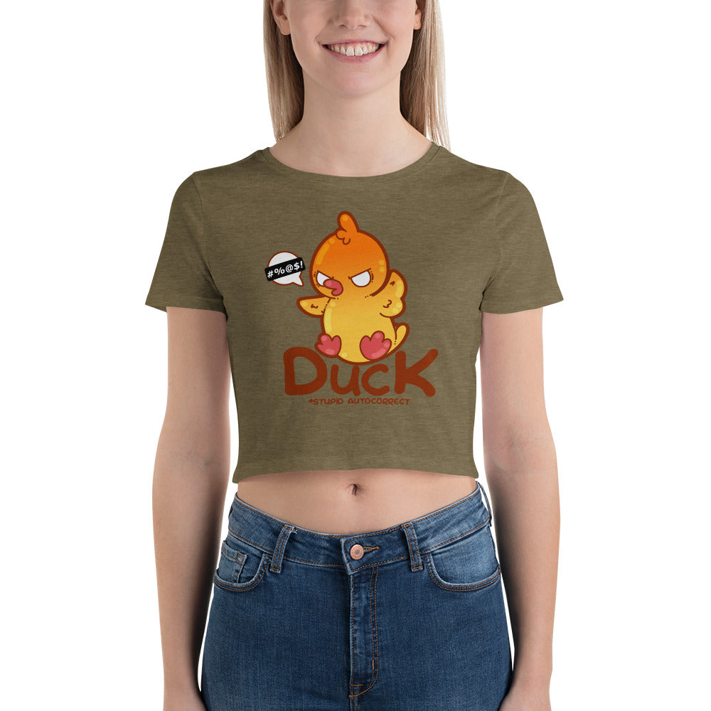 DUCK STUPID AUTOCORRECT - Cropped Tee - ChubbleGumLLC