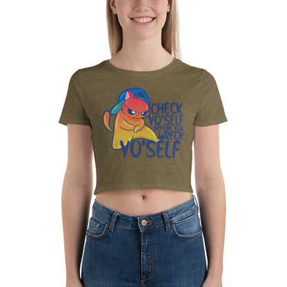 CHECK YOSELF - Cropped Tee - ChubbleGumLLC