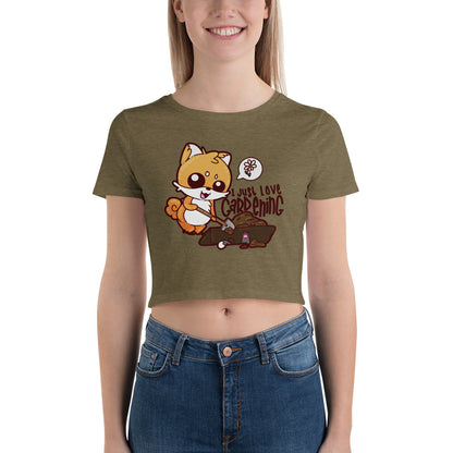 I JUST LOVE GARDENING - Crop Tee - ChubbleGumLLC