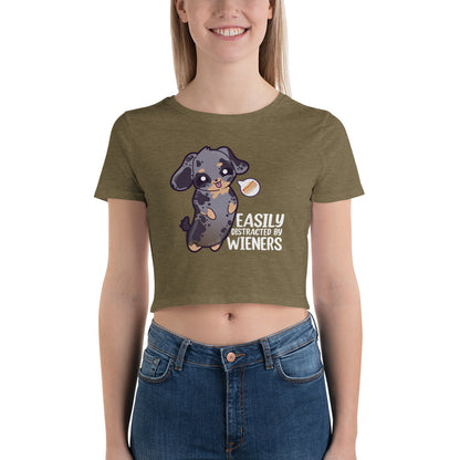 EASILY DISTRACTED BY WEINERS - Modded Cropped Tee - ChubbleGumLLC