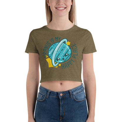 URANUS IS MY HAPPY PLACE - Cropped Tee - ChubbleGumLLC