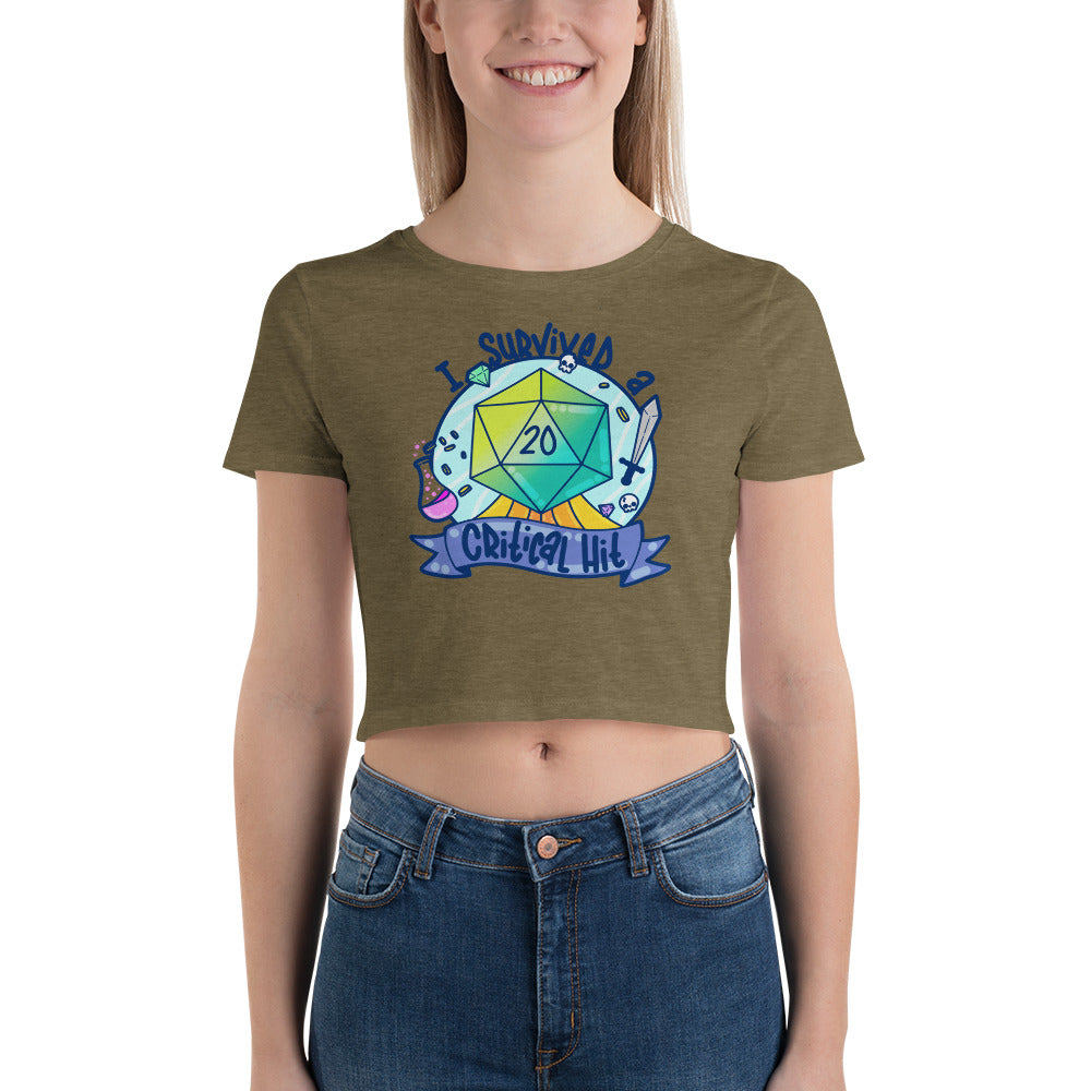 I SURVIVED A CRITICAL HIT - Cropped Tee - ChubbleGumLLC