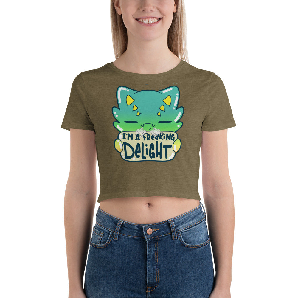 I AM A FREAKING DELIGHT - Crop Tee - ChubbleGumLLC