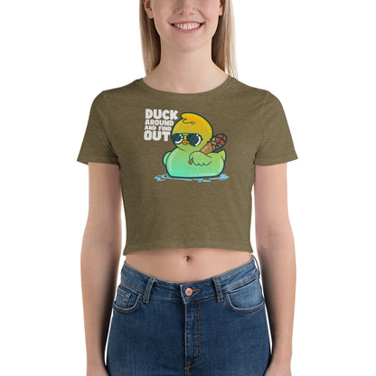 DUCK AROUND AND FIND OUT - Modified Cropped Tee - ChubbleGumLLC