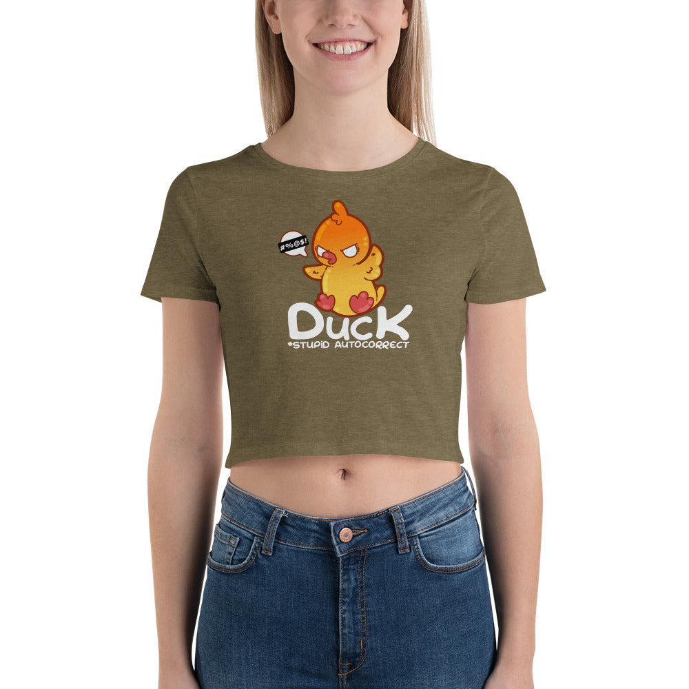 DUCK STUPID AUTOCORRECT - Modified Cropped Tee - ChubbleGumLLC