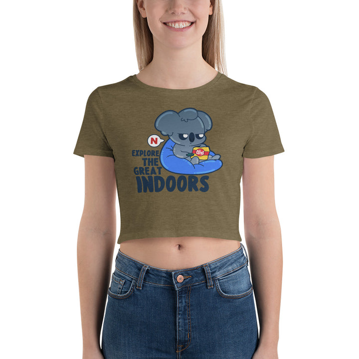 EXPLORE THE GREAT INDOORS - Cropped Tee - ChubbleGumLLC