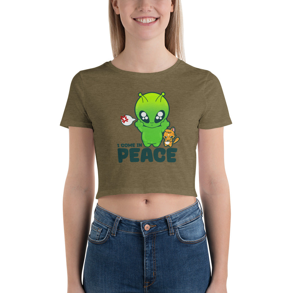I COME IN PEACE - Cropped Tee - ChubbleGumLLC