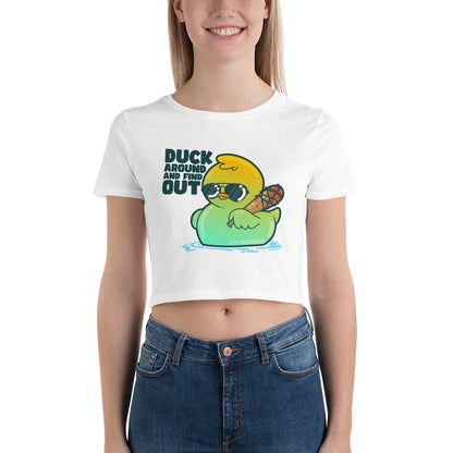 DUCK AROUND AND FIND OUT - Cropped Tee - ChubbleGumLLC