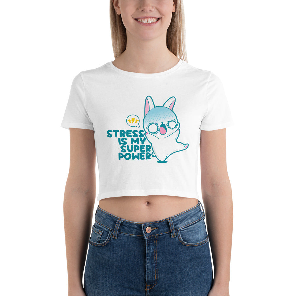 STRESS IS MY SUPERPOWER - Cropped Tee - ChubbleGumLLC