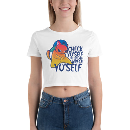 CHECK YOSELF - Cropped Tee - ChubbleGumLLC