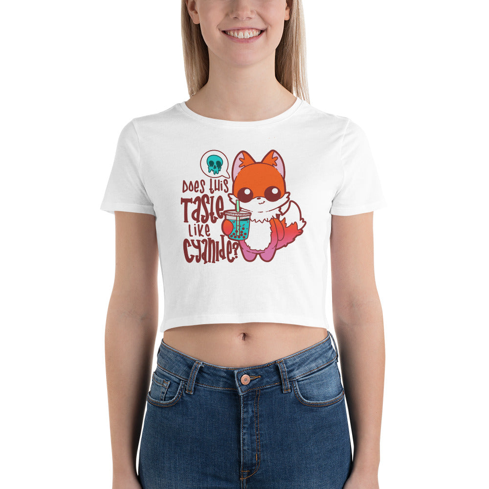 DOES THIS TASTE LIKE CYANIDE - Cropped Tee - ChubbleGumLLC