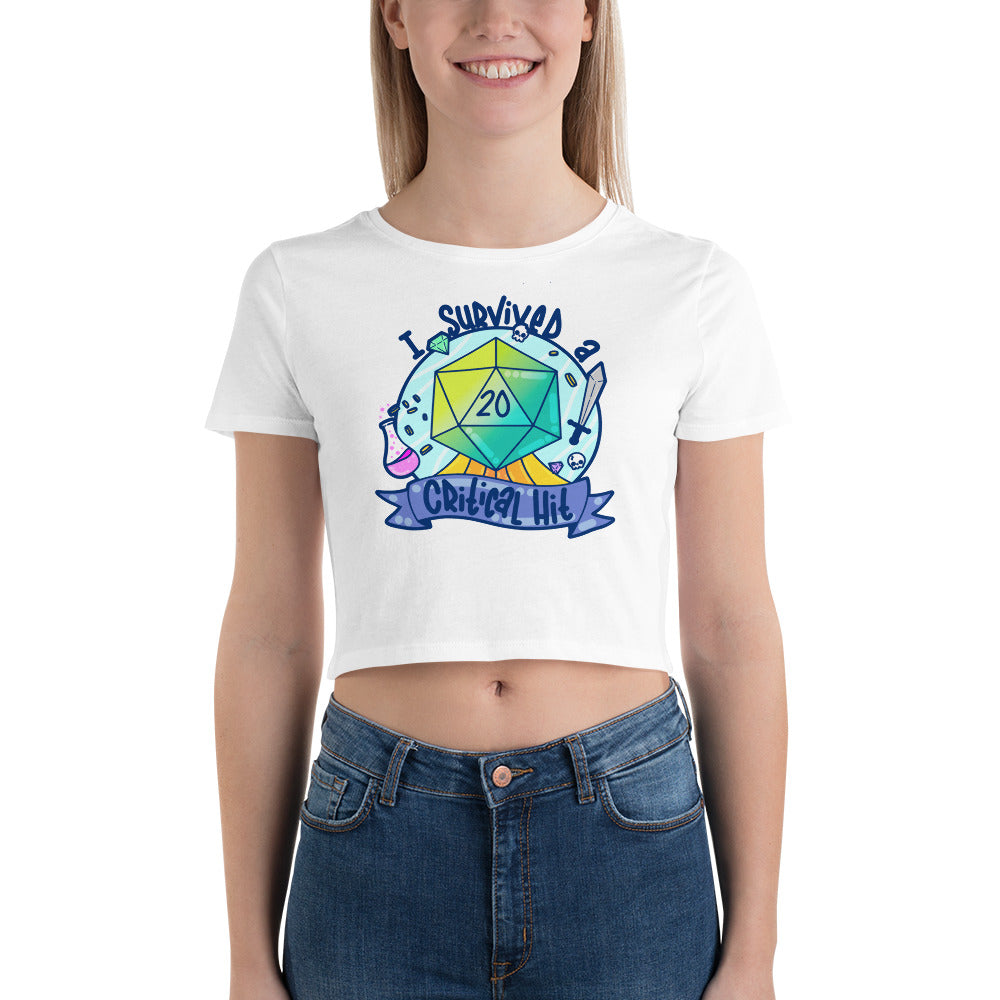 I SURVIVED A CRITICAL HIT - Cropped Tee - ChubbleGumLLC
