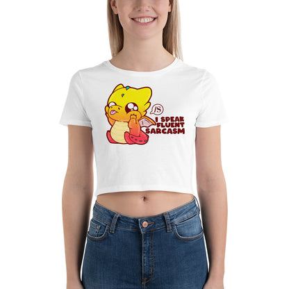 I SPEAK FLUENT SARCASM - Crop Tee - ChubbleGumLLC