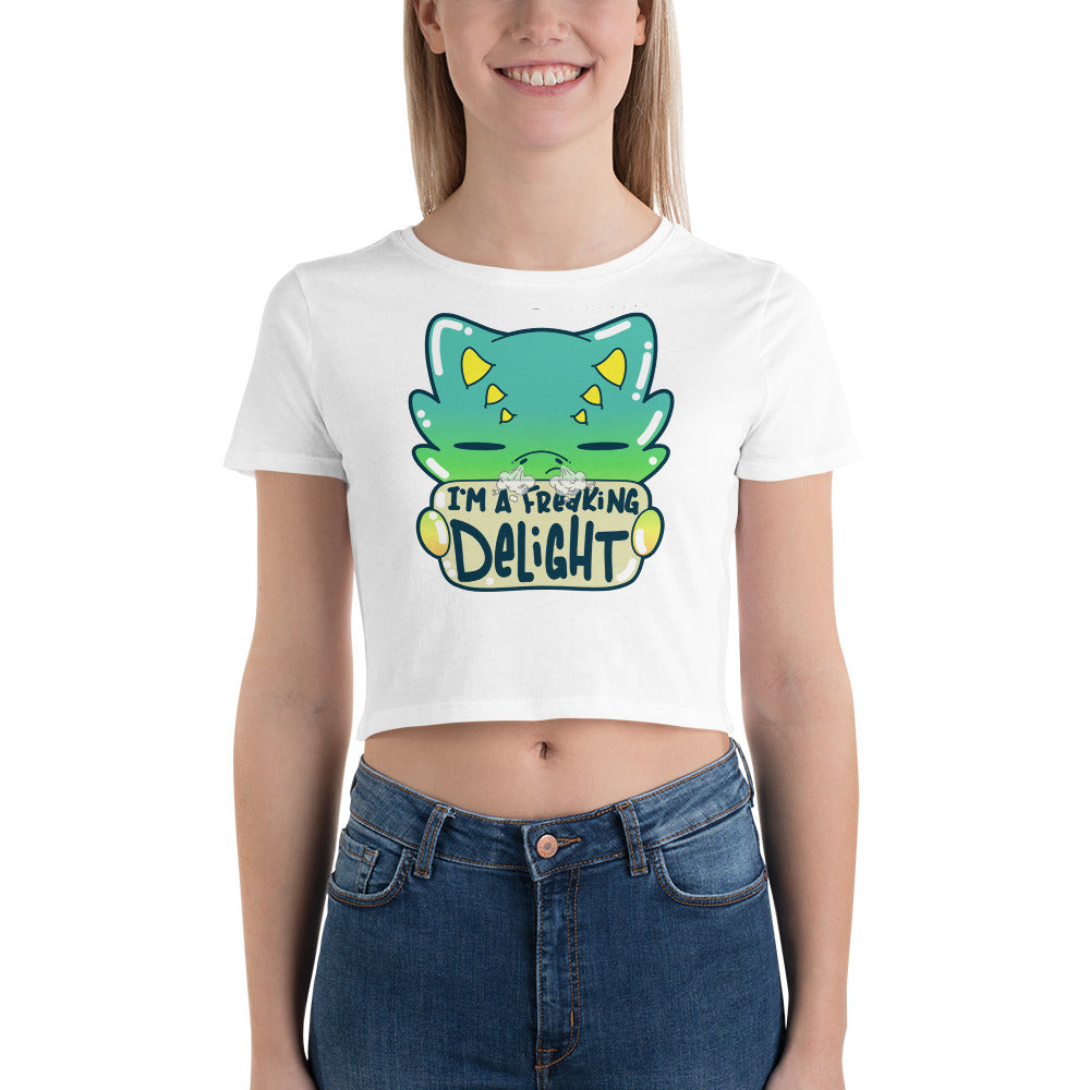 I AM A FREAKING DELIGHT - Crop Tee - ChubbleGumLLC