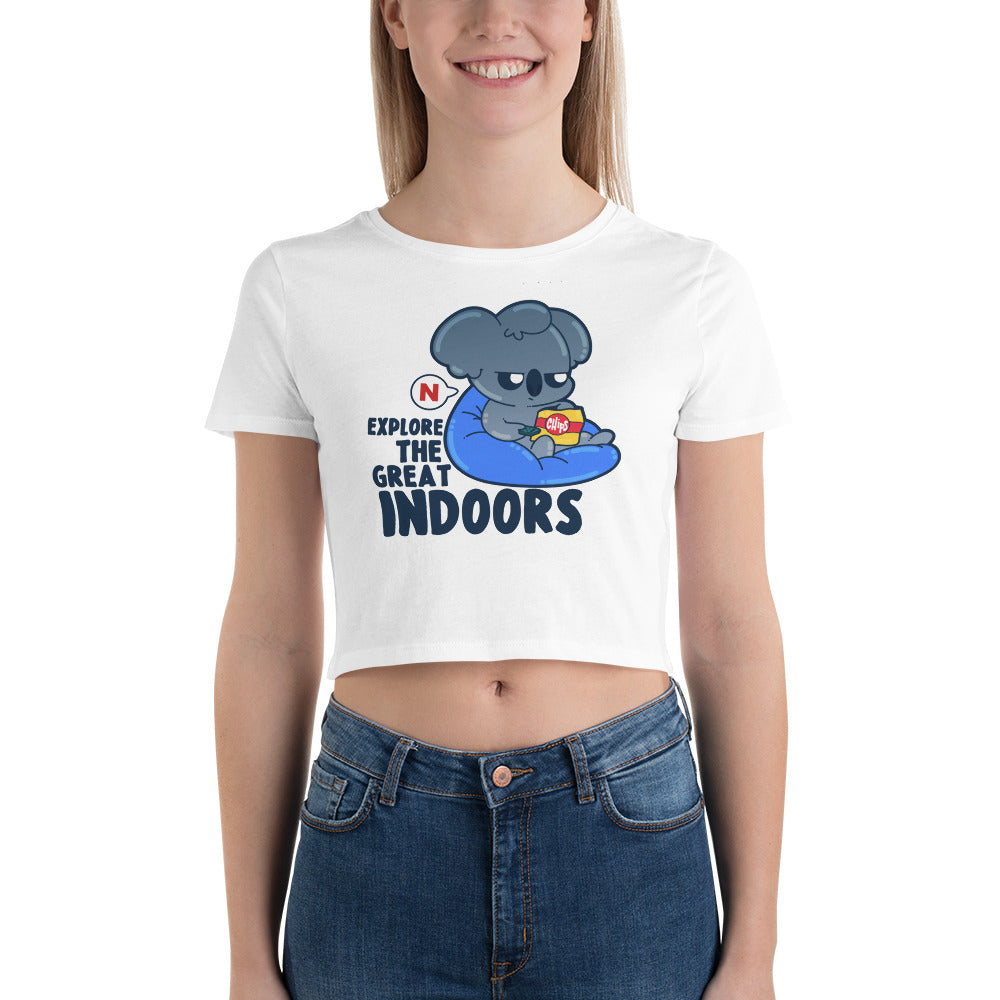 EXPLORE THE GREAT INDOORS - Cropped Tee - ChubbleGumLLC