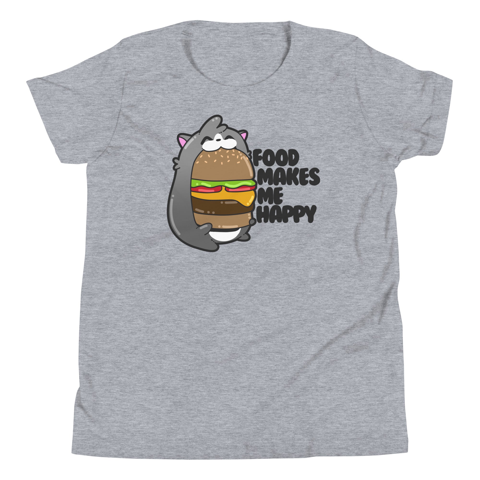 FOOD MAKES ME HAPPY - Kids Tee - ChubbleGumLLC