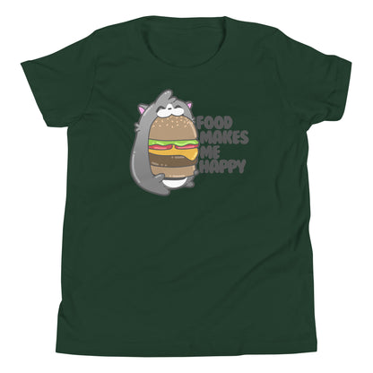 FOOD MAKES ME HAPPY - Kids Tee - ChubbleGumLLC