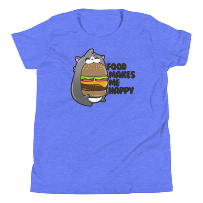 FOOD MAKES ME HAPPY - Kids Tee - ChubbleGumLLC