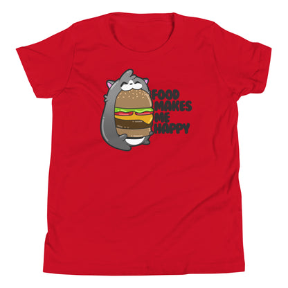 FOOD MAKES ME HAPPY - Kids Tee - ChubbleGumLLC