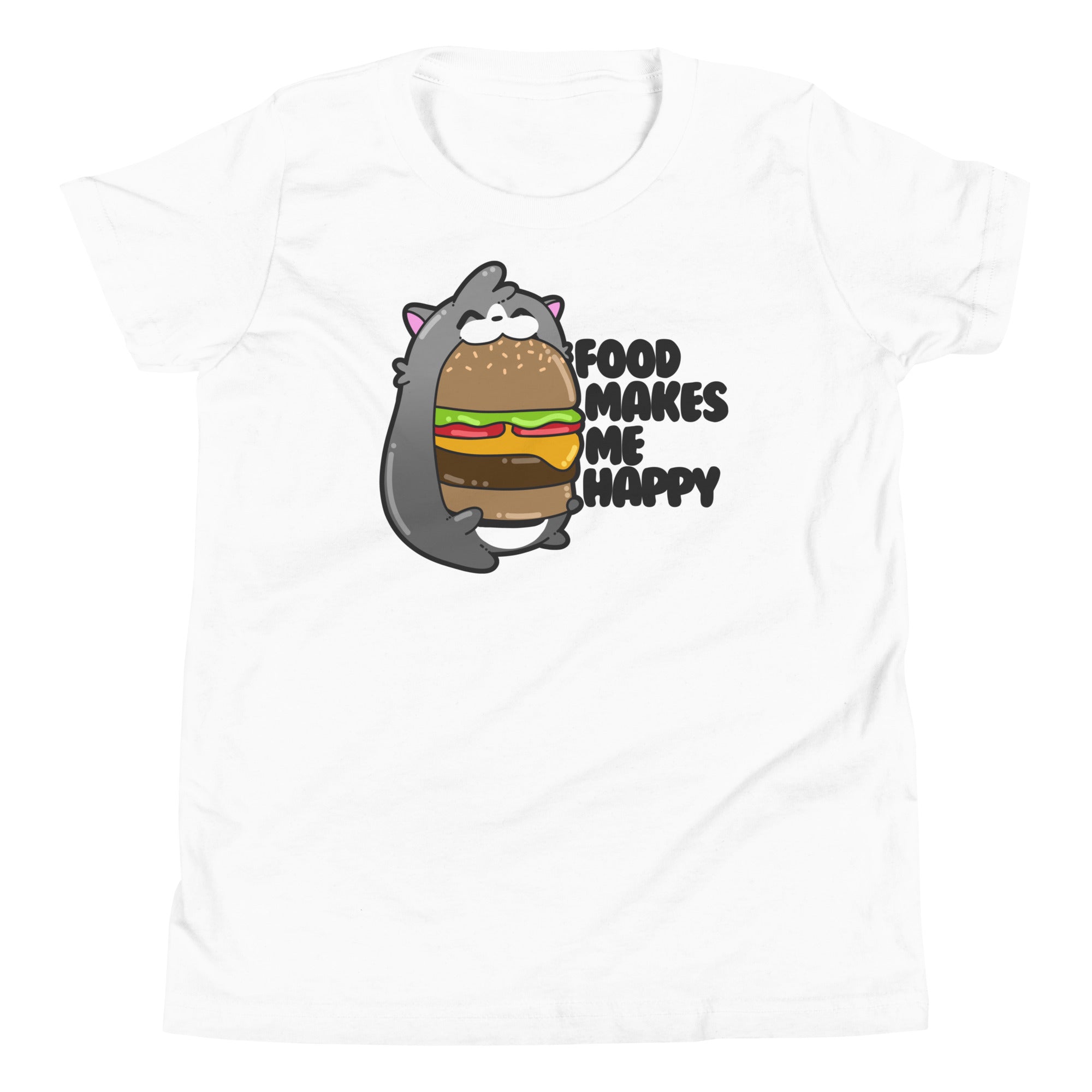 FOOD MAKES ME HAPPY - Kids Tee - ChubbleGumLLC