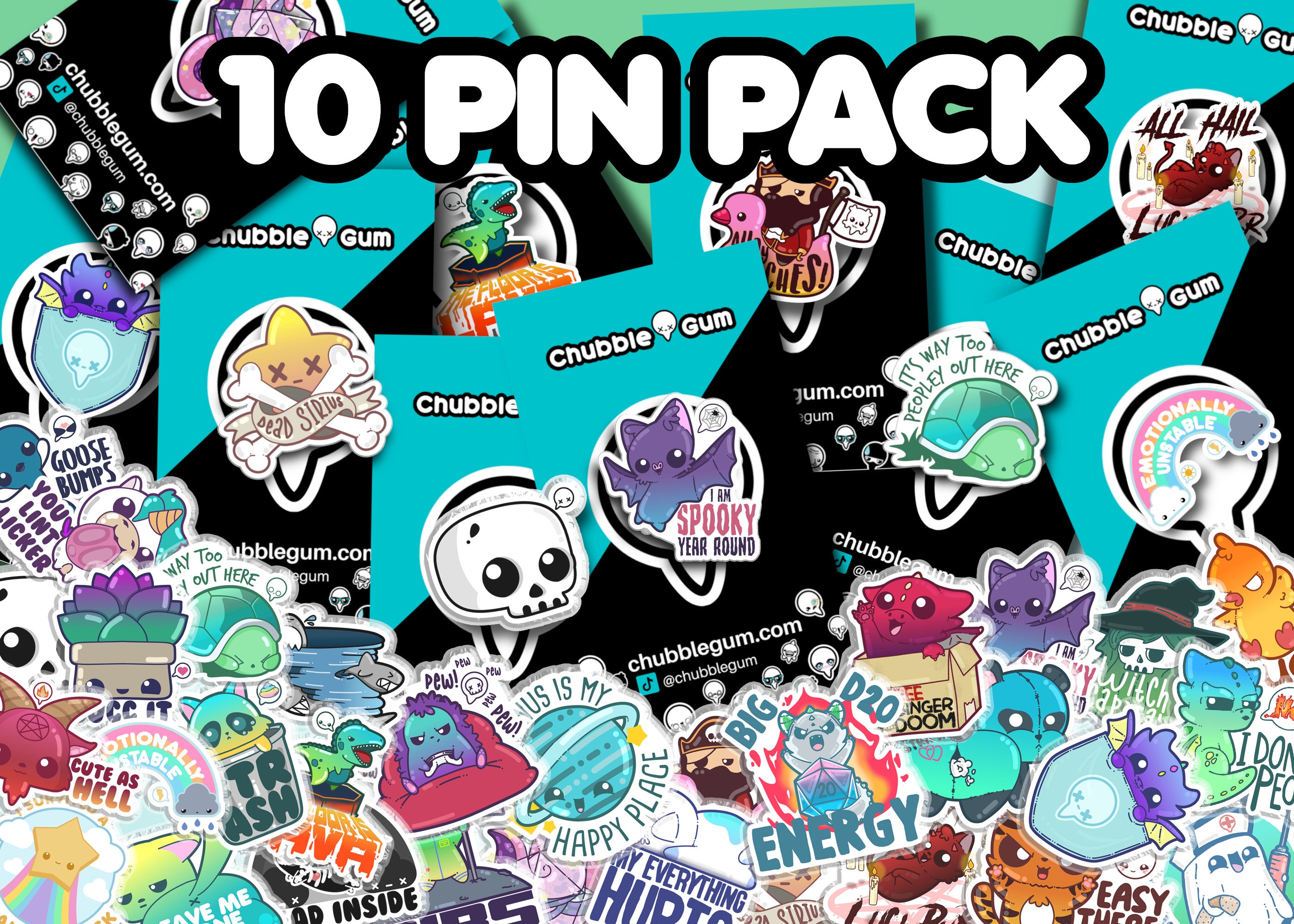 10 Pin Pack - ChubbleGumLLC