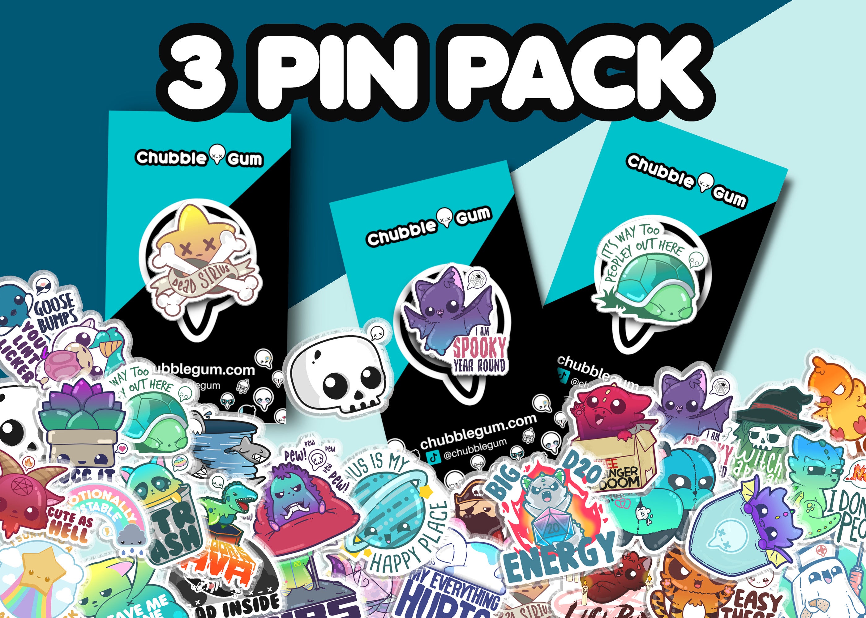 3 Pin Pack - ChubbleGumLLC