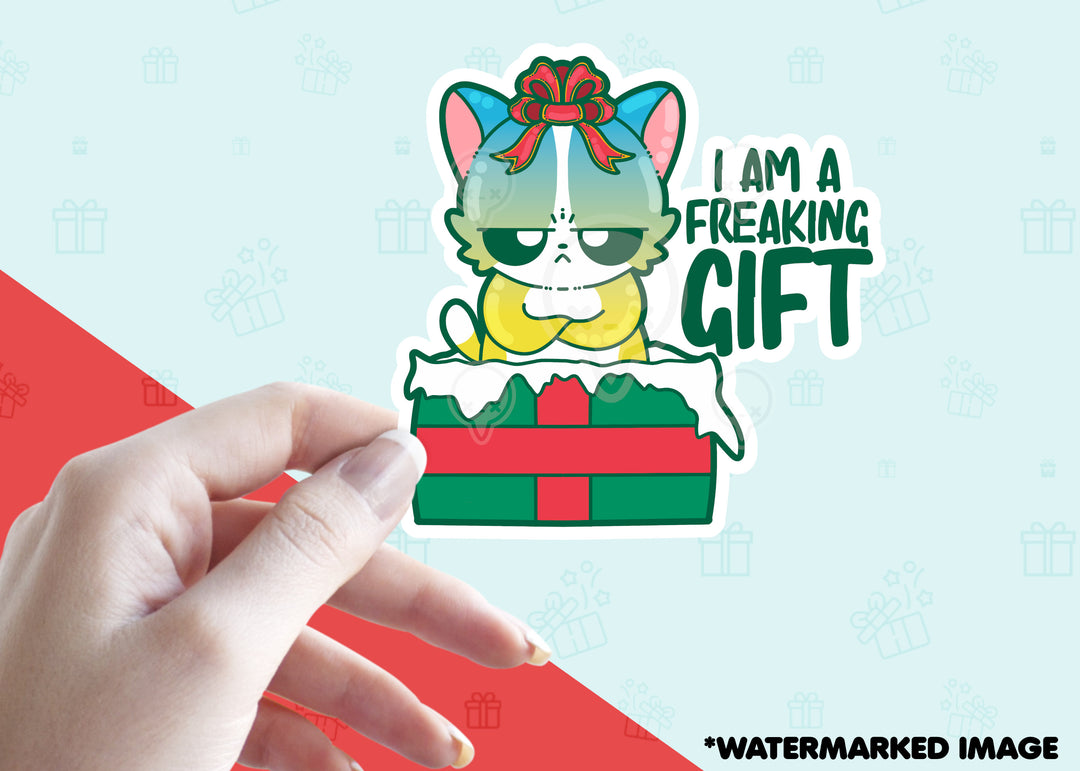 Mini 2" Sticker - I Am A Freaking Gift - ChubbleGumLLC