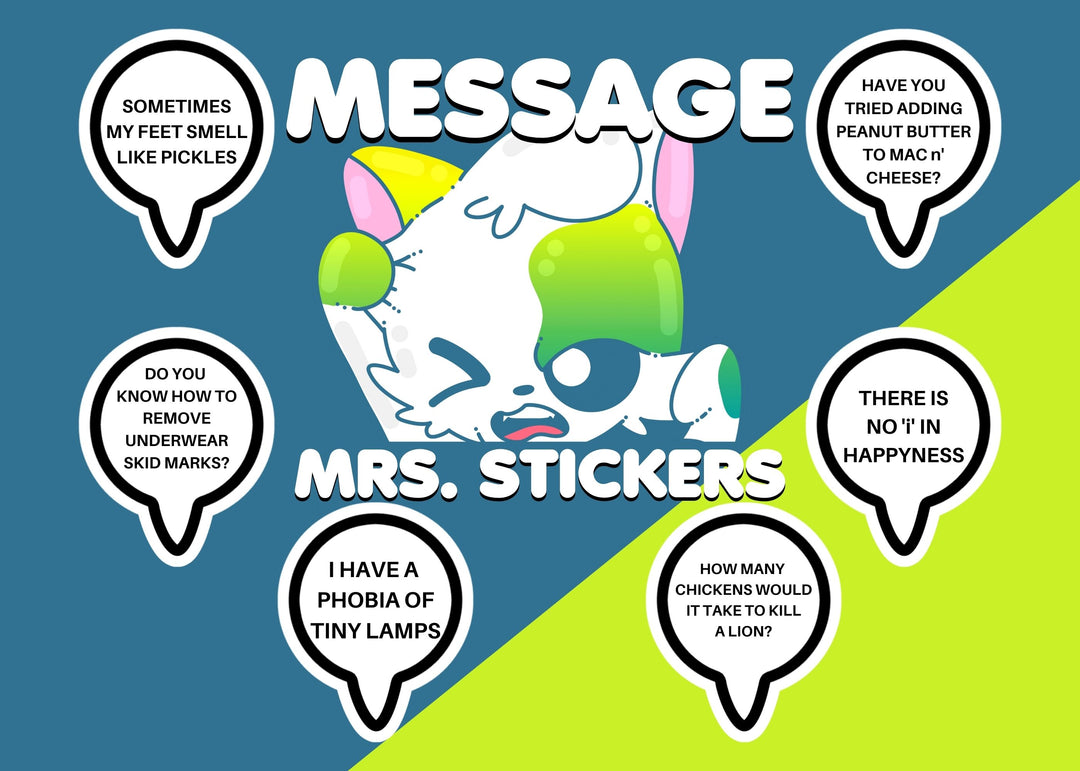 Message Mrs. Stickers - ChubbleGumLLC