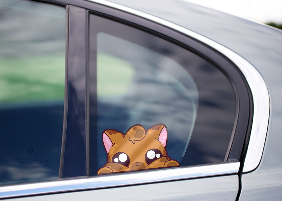 Peek-A-Boo Cat - Window Cling - ChubbleGumLLC